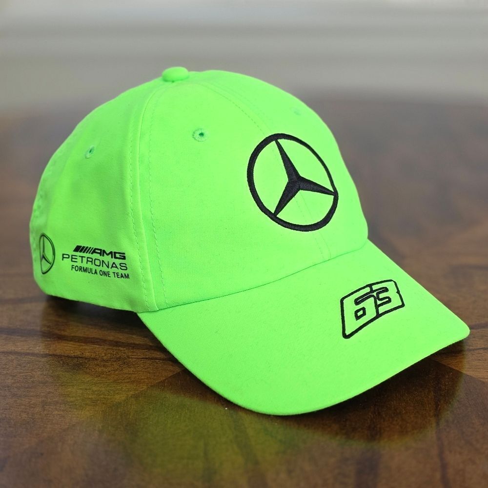 Mercedes AMG Petronas Formula 1 Team 2023 George Russell Driver Hat Neon Monster